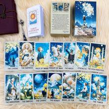 原创塔罗牌套装，花瓣天空，78张塔罗牌，附带指南手册，花瓣主题设计，卡牌游戏，占卜工具 - 彩色 - 查看 5