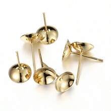 20pcs 3-8mm Stainless Steel Ear Studs Base For Pearl Earring Base For DIY Jewelry Making Golden Color Accessories - Earring Base - View 6