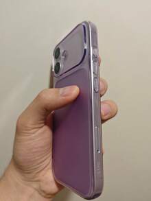 Minimalist Style Transparent Glossy Camera Protection Phone Case Compatible With IPhone 17 ProMax, 17Pro, 17, 16 ProMax, 15, 14, 13 Pro Max, Matte Transparent Backplate - Transparent Purple - View 9