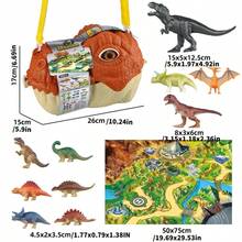 49 pièces Set de figurines de dinosaures militaires avec armes et clôtures, convient aux enfants de 3 à 8 ans, comprend des figurines de dinosaures jurassiques, des véhicules militaires et un ensemble de parc de dinosaures avec boîte de rangement et tapis de jeu - Multicolore - Voir 3