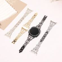 2Pcs/Set Bling Band With Case Compatible With Samsung Galaxy Watch 8 40mm 44mm, Women Diamond Butterfly Metal Bracelet Rhinestone Strap With Protector Case - Butterfly - View 3