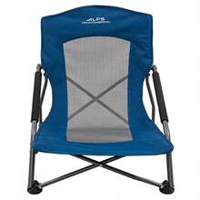 ALPS Mountaineering Rendezvous - Sillas de camping bajas para adultos con brazos centro de malla fresca marco de acero con recubrimiento en polvo diseño plegable compacto y bolsa de transporte mar - mar profundo - Ver 6