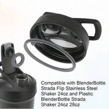 6pcs Lid Gasket Strada Flip Shaker Cup Bottle Accessories Parts, 2 Sizes Silicone Seal Ring  Strada Flip Shaker 24 Oz 28 Oz(Gray) - Default - View 4