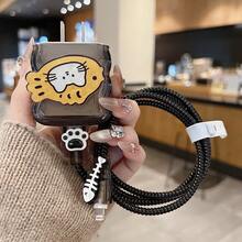 卡通猫爪充电器保护套，适用于苹果20W美规插头充电器，防止线缆断裂 - 彩色 - 查看 6