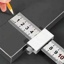 New Portable Precision Positioning Tools For Woodworking, Steel Woodworking Ruler, Positioning Limit Block, Measuring Marking Gauge NSX2 - 30cm - View 2