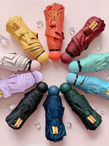 旅行便携迷你伞，带伞盒，涤纶纤维材质，小巧可折叠，隔热防雨防晒，带口袋，可定制成人伞 - A - 查看 8