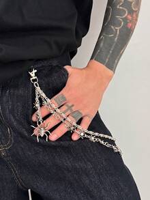 1条哥特式暗黑蜘蛛链，个性化嘻哈裤链，百搭日常佩戴 - 白K - 查看 3