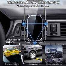 Adjustable Car Phone Holder, Dashboard Air Vent Mount Holder, Suction Cup/Hook Type Holder, Fits 4-7 Inch Smartphones - Multicolor - View 1