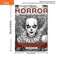 A Coloring Book Themed Around Horror, Made With Watercolor Paper, Featuring A Distinctive Cover, Designed For A Cozy Coloring Experience, Ideal For Adults Seeking Relaxation. It Makes An Excellent Gift For Occasions Like Valentine'S Day, Christmas, Halloween, New Year'S, Birthdays, And Parties, Perfect For Friends, Family, And Coworkers. - 著色書 - 查看 2
