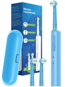 Smart Electric Toothbrush, 3 Cleaning Modes USB Charging Rechargeable Electric Powered Toothbrushes With 2-Minute Timer, Travel Case And 2 Brush Heads, Compatible With OralB Electric Toothbrush Replacement Brush Head - Multicolor - View 14