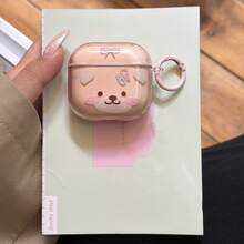 半透明蝴蝶结小熊 + Hoop Pro 3/2、4/3/2 耳机套，时尚女士耳机套，简约耳机套，兼容苹果 - 杏色 - 查看 6