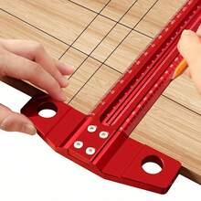 300/400/500 Woodworking Square 1mm Per Hole Marking Guage Aluminum Alloy 90 Degree T Ruler Scriber For Carpenters - Red - View 3
