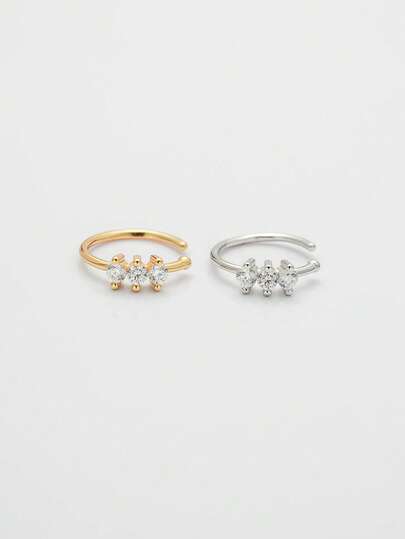 1pc S925 Sterling Silver Nose Stud,Sterling Silver Nose Ornament,Nose Piercing Jewelry,Rhinestone Nose Stud,Zirconia Nose Stud,Simple And Exquisite Unisex Pierced Jewelry,Sterling Silver Perforated Jewelry,Individualistic And