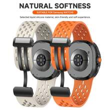 1PC Breathable Silicone Sport Strap With Magnetic Clasp Compatible With Samsung Galaxy Watch 8 40mm/44mm And Galaxy Watch 8 Classic 46mm - Watch 8/Watch 8 Classic - View 2