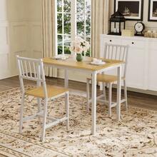 Dining Table & Chair Sets - Natural+White - View 4