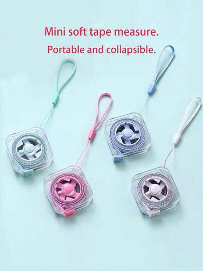 2m/6ft Cute Mini Soft Tape Measure With Retractable Lock, Clearly Marked In Cm/Inch, Suitable For Sewing, Home Use, Waist/Bust/Height Measurement, Durable & Easy To Store, Transparent Shell For Cleaning, With Hanging Loop