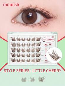 30 Cặp Mi Giả Không Cần Keo - Dòng Cherry Style - Màu Nâu Đen Tự Nhiên, Cong Vươn Lên, Năng Động, Ngọt Ngào, Thương Hiệu MR.Wish (Không Bao Gồm Keo Dán) - C - Xem 1