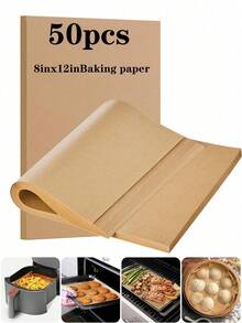 [Quantity Options] Unbleached Parchment Paper Baking Sheets, Heat Resistant & Non-Stick Material, Suitable For Oven, Grill, Air Fryer, Steamer, Baking, Roasting, Air Frying, Steaming Bread, Cupcakes, Etc. Designed For 8x12 Inch Baking Trays - Multicolor - View 11