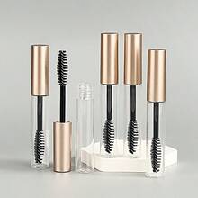 1/5/10pcs Rose Gold Refillable Containers, 5ml Transparent Eyeliner/Mascara Empty Bottles With Funnel, Portable Makeup Refill Jars - Mocha Brown - View 5