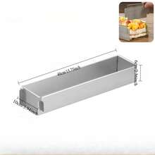 3pcs Set [1 Mold + 2 Cake Spatulas] Rectangular Tiramisu Cake Tray Mold And Accessories Set, Lightweight Dessert Tools With Stable Base - Essential For Tiramisu, Cheesecake And Mousse Cake, Perfect For Bakers And Home Baking Enthusiasts, Please Note The Marked Dimensions - Multicolor - View 10