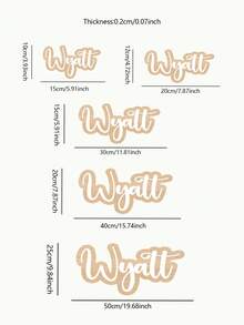 1pc Personalized Wooden Base With Acrylic Letter Logo, Double-Layer Custom Name Decor, Boho Style Handwritten Wall Art, Available In Sizes 15/20/30/40/50cm, Multiple Color Options, Ideal For Bedroom, Living Room, Wedding, And Housewarming Gifts - Multicolor - View 2