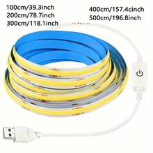 LQHZMYY 1pc USB Powered Light Strip, 5V Voltage, USB Plug-In Use, Touch Control Switch, Long Press To Adjust Brightness, 3 Color Temperature Options 3000K/4000K/6000K, Suitable For Holiday Gifts And Daily Use - Multicolor - View 3