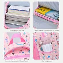 Cute Women's Fashion Student Backpack, With Adjustable Shoulder Strap, Large Capacity, Multi-Compartment, Double Zipper Closure, Lightweight, Fade-Resistant, Wet Wipe Cleanable - Suitable For School, Travel And Daily Use - Rectangle - View 6