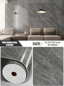 1卷300厘米/118.1英寸大理石纹自粘墙纸，2.4毫米厚，可移除可清洁自粘接触纸，适用于厨房防溅板、台面、浴室盥洗台、橱柜（15.7x118英寸） - 多色 - 查看 16