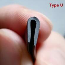 1米/3米/5米自粘U型橡胶封边条，橡胶封边条，16毫米宽U型槽封边条，汽车门密封条，汽车自粘密封条，隔音条，金属边缘保护条，U型垫片，黑色 - B - 查看 4