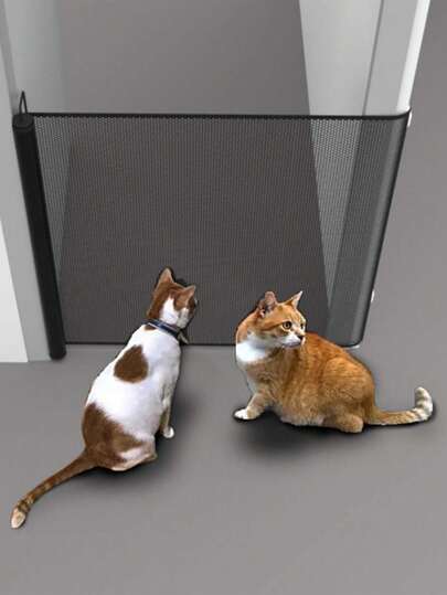 Adjustable Indoor Pet Fence With Support Rods, Cat Dog Isolation Barrier, Small Animal Play Pen, Puppy Kitten Enclosure, Pet Room Divider, Large Dog Crate, Small Dog Cage, Foldable Portable Dog Fence, Home Training Pet Playpen, Escape-Proof Gate, Suitable For Dogs Of All Sizes, Applicable For Balcony, Entrance, Stairs, Bedroom, Kitchen, Black