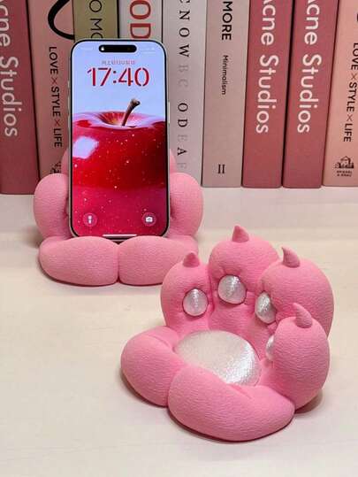 1个可爱不对称手机支架，萌萌的猫爪造型手机/平板电脑支架，舒适支架，家居装饰，非常适合看剧，情人节礼物