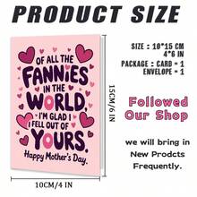 1张创意心形母亲节贺卡，附温馨祝福语，送给妈妈、继母、妻子的完美礼物，理想的母亲节礼物 - 套裝 - 查看 4