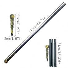 1pc Holiday Cosplay Scepter Prop, Egyptian Pharaoh Snake Head Scepter, King Scepter, Wizard Staff - Black - View 2