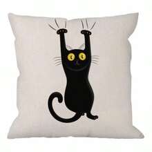 HGOD Designs Funda de almohada de oso de peluche fondo negro funda de almohada de algodón y lino cuadrado funda de almohada estándar decoración para el hogar sofá sillón recámara - Diseño 89 - Ver 8