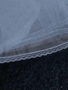 1pc Women White Floor Length Adjustable Fishtail 3-Steel-Ring 1-Layer Hard Tulle Petticoat, Bridal Wedding Dress Underskirt Fall Clothes Women - trắng - Xem 6