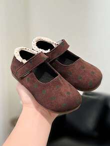 1 Pair Girls' Shallow Mouth Shoes, Baby Walking Shoes, Soft Sole, Anti-Slip, Anti-Kick, Breathable, Round Toe, Vintage Mary Jane Shoes, Casual, Flat, Versatile, Fashionable, Travel, School, Performance Shoes, Suitable For Spring, Summer, Autumn, Easy To Put On And Take Off - Brown - View 5