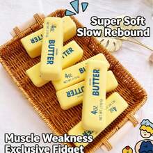 Super Moisturizing Soft Slow Rebound Butter Stick, Massage Music, Student Desk Toy, Stress Relief, Finger Toy - Yellow - View 1