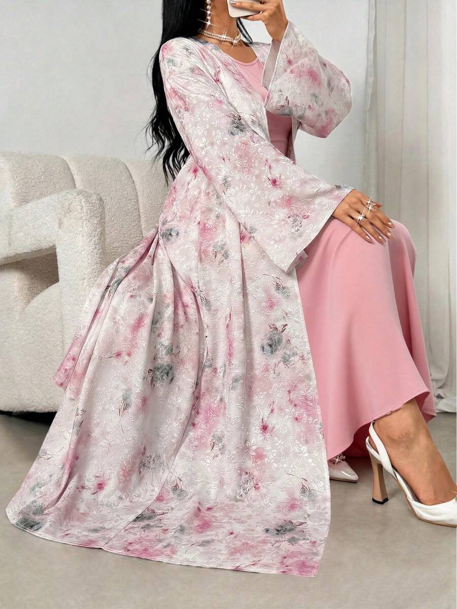 Bamglam Summer Tie-Dye Strapless Ruffle Hem Dress, Romantic Vacation Wear For Women - Multicolor - View 1