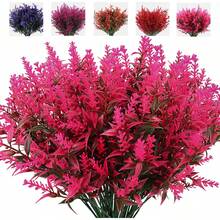 3/12 piezas Flores artificiales, regalo del Día de San Valentín y Año Nuevo, decoración de flores realistas para exteriores, resistentes a los rayos UV y sin decoloración, plantas de plástico falsas, decoración de jardín, porche, alféizar de ventana, decoración interior, decoración del hogar, cumpleaños y graduación - Rosa Fucsia - Ver 1
