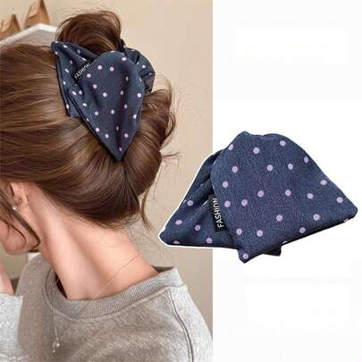 Minimalist Polka Dot Triangle Hair Clip, Strong Grip Sturdy, Suitable For Women With Thick Hair For Home & Outdoor Use