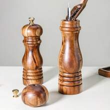 1个/2个/3个装胡椒研磨器，红木胡椒研磨器，厨房木制胡椒盐研磨器 - 查看 3