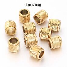 5/10颗/包 不锈钢凹槽隔珠，时尚手链项链制作珠子，低过敏性珠宝制作材料，DIY珠宝配件 - 斜紋柱大孔珠 - 查看 8