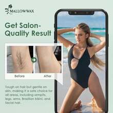 Mallowwax Hard Wax Beads - Wax For Sensitive Skin Hair Removal - Tea Tree Wax Beads For Face, Underarms, Bikini, Legs - Màu 15 - Xem 4