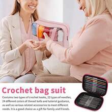 1套钩针编织线套装，初学者钩针套装，含钩针和毛线，便携式人体工学钩针旅行用品（颜色随机） - 多款式 - 查看 6