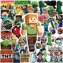 Minecraft 50张官方授权卡通地牢建造游戏贴纸，高品质防水防刮防紫外线装饰贴纸，适用于笔记本电脑、水瓶、滑板等，是送给妈妈、爸爸、祖父母、老师、朋友的绝佳礼物，也是情人节的趣味礼物。 - 多色 - 查看 2