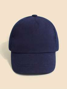 1 buah Topi Baseball Anak, Topi Baseball Pelindung Matahari yang Dapat Diatur dan Bernapas untuk Balita Laki-laki di Luar Ruangan dan Pantai - Biru tua + kain jala biru tua - View 8