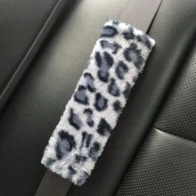 1 对新款仿豹纹毛绒柔软细腻汽车安全带套，5 种颜色可选，女士款 - 新豹紋毛絨 - 查看 11