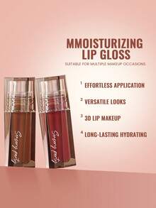 Pudaier 2 Packs Nourishing Hydrating Lip Gloss - Luxurious Glossy Shine, Long-Lasting Color - Essential Makeup Tool For Daily Wear & Special Occasions - Perfect Gift For Women - 03+05 - 查看 7