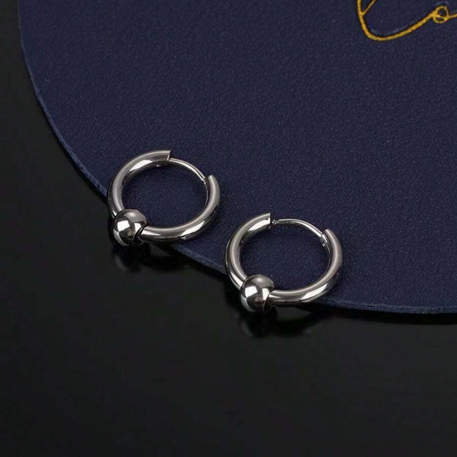 男士耳环 - 銀色 - 查看 1