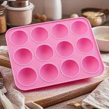 1pc Silicone Cake Mold, Pastry Mold, Chocolate Mold, Plaster Mold, Round Sphere Chocolate Mold, Straw Mold - Multicolor - View 3